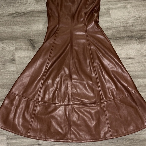 Anthropologie Paige Fiorella Faux Leather Midi Dress - Picture 9 of 12